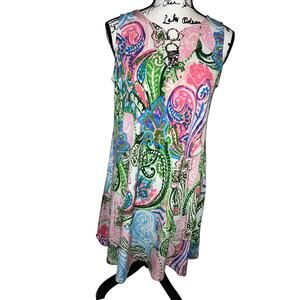 Ivy Road Ring Collar Dress Women's S Floral Multicolor Paisley EUC Fun!!‎